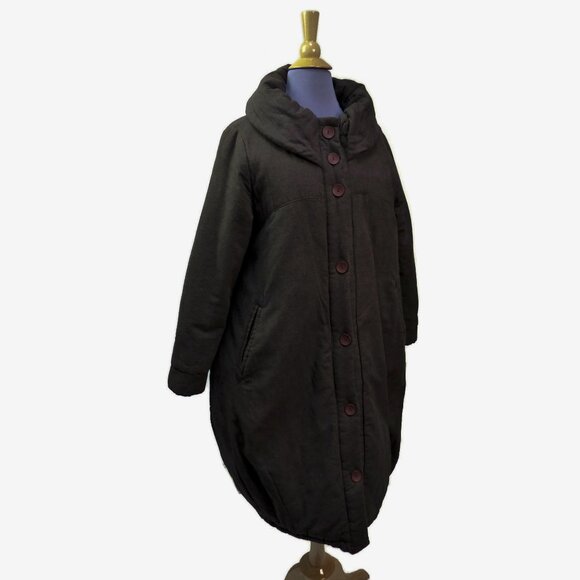 Icinoo Bubble Coat Medium Olive Brown Faux Fur & Quilt Lining Warm Washable - Picture 5 of 8